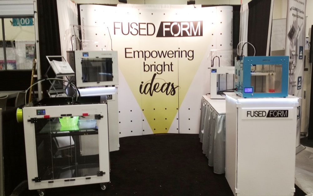Stand de Fused Form con impresoras 3D en Rapid+TCT, Estados Unidos